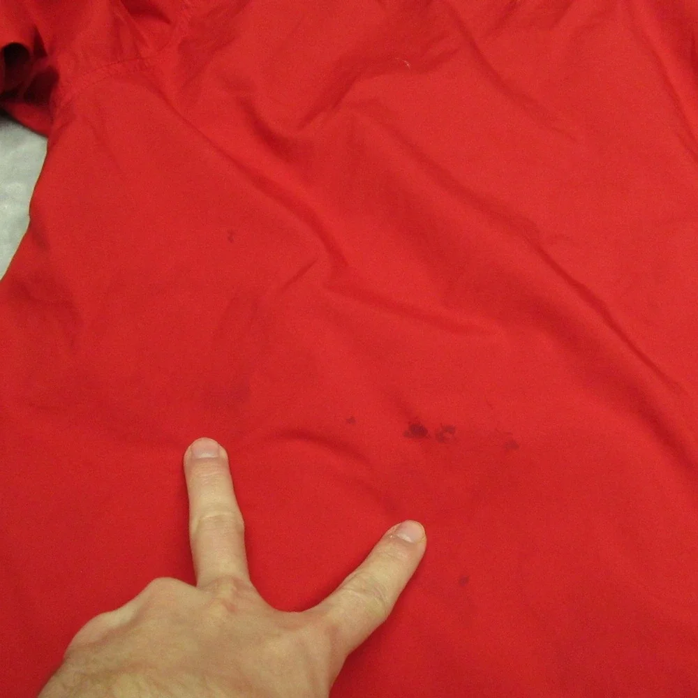 North‎ Face Jacket Mens XL Red Full Zip Mesh Lined Shell Rain Wind Layering VTG